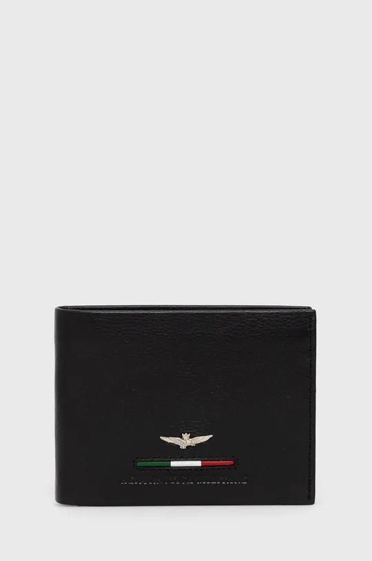 černá Kožená peněženka Aeronautica Militare Pánský