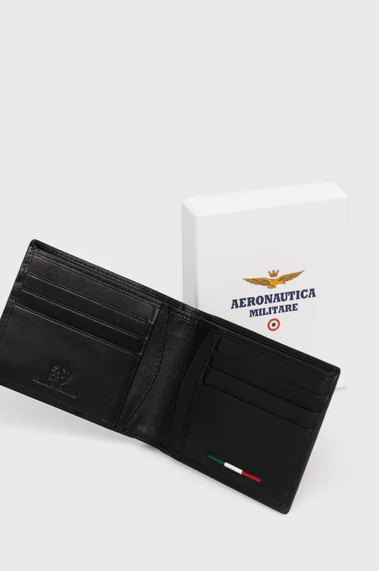 fekete Aeronautica Militare bőr pénztárca