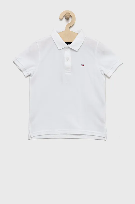 bijela Pamučna polo majica Tommy Hilfiger Za dječake