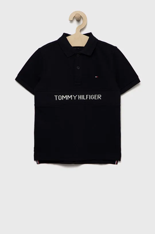 granatowy Tommy Hilfiger polo bawełniane Chłopięcy