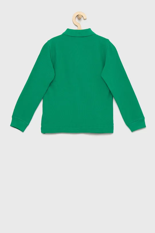 Otroška bombažna majica z dolgimi rokavi United Colors of Benetton zelena