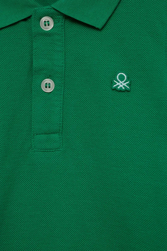 Παιδικό βαμβακερό μακρυμάνικο United Colors of Benetton πράσινο