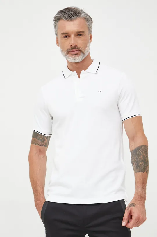 biela Polo tričko Calvin Klein Pánsky