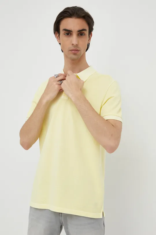 κίτρινο Βαμβακερό μπλουζάκι πόλο Marc O'Polo Ανδρικά