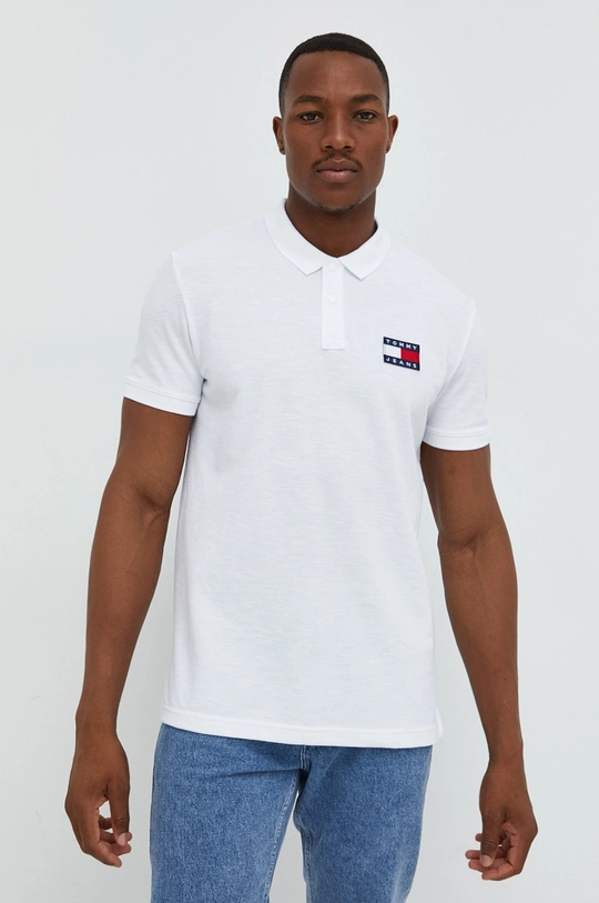 biały Tommy Jeans polo Męski