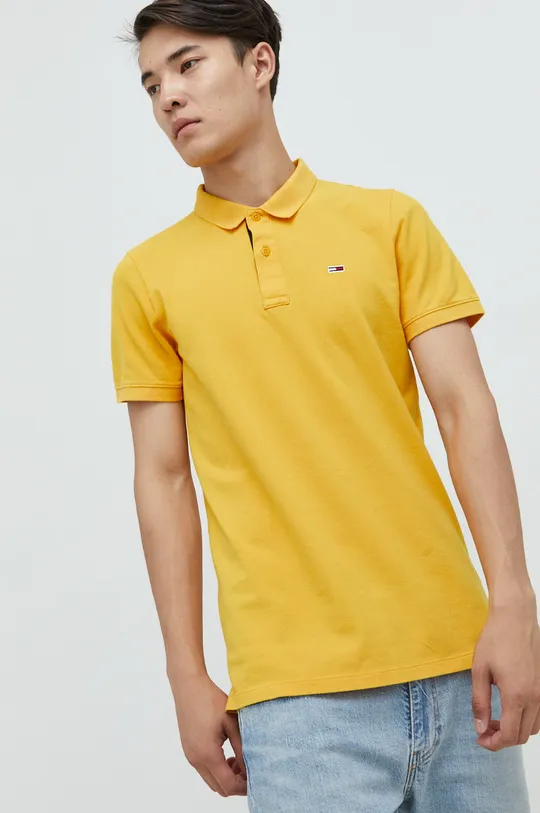 žltá Polo tričko Tommy Jeans Pánsky