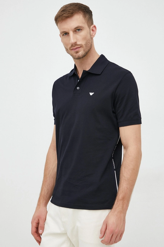 granatowy Emporio Armani polo bawełniane Męski