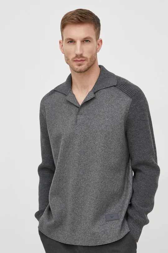 sivá Vlnený sveter Emporio Armani