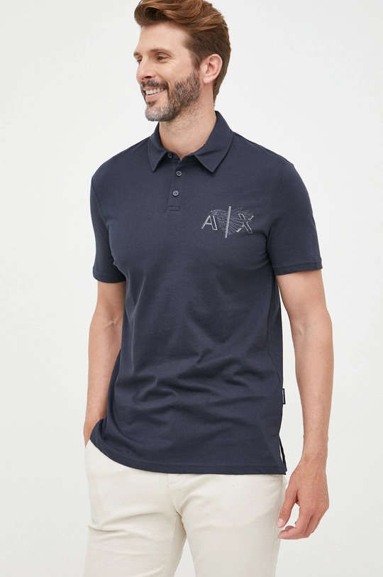 Îmbrăcăminte Armani Exchange polo de bumbac 6LZFHG.ZJ5LZ bleumarin