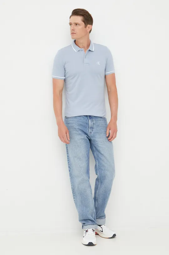 Calvin Klein Jeans polo niebieski