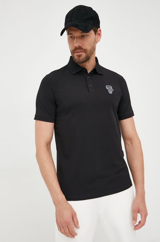 černá Polo tričko Karl Lagerfeld Pánský