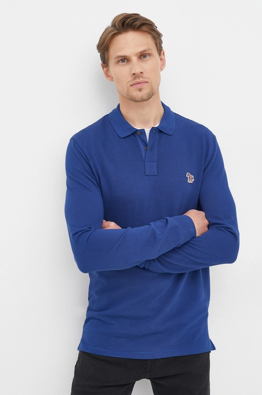 PS Paul Smith longsleeve bawełniany granatowy