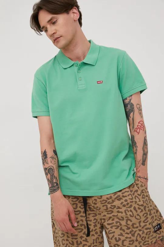 πράσινο Βαμβακερό μπλουζάκι πόλο Levi's Ανδρικά