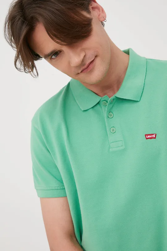 πράσινο Βαμβακερό μπλουζάκι πόλο Levi's