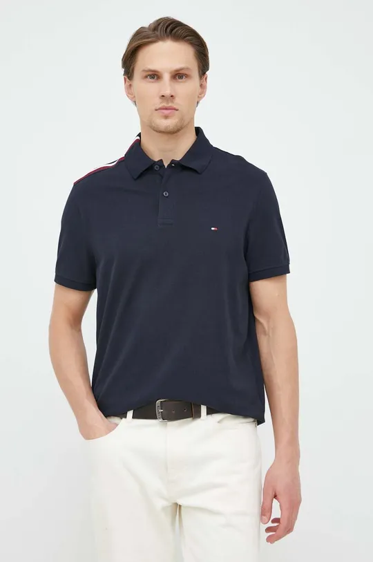 granatowy Tommy Hilfiger polo bawełniane