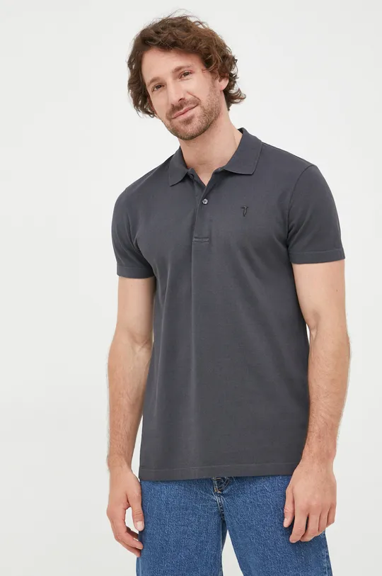 granatowy Trussardi polo bawełniane