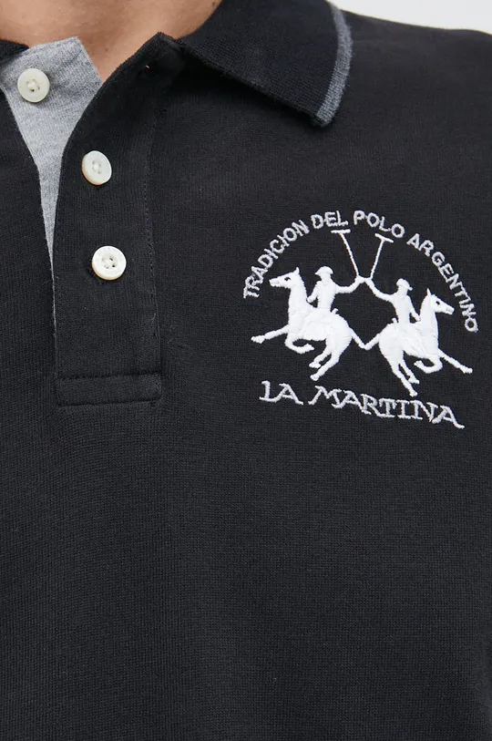 Bombažna majica z dolgimi rokavi La Martina Moški