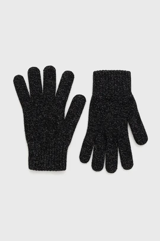 czarny Armani Exchange rękawiczki z domieszką wełny 944613.2F303 Damski