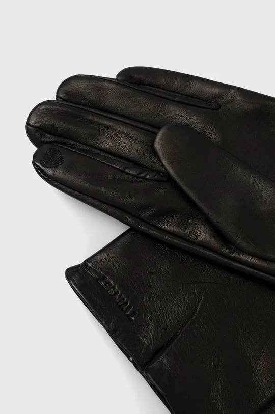 Δερμάτινα γάντια Twinset μαύρο