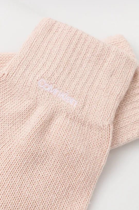 Γάντια από μείγμα μαλλιού Calvin Klein ροζ