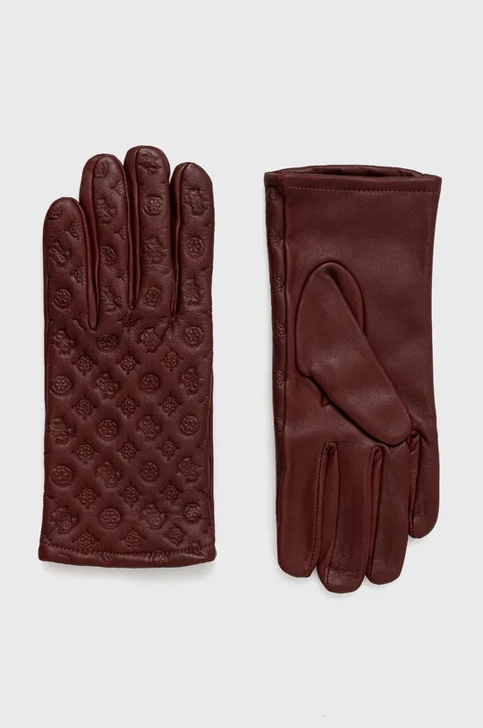burgundské Kožené rukavice Guess Dámsky