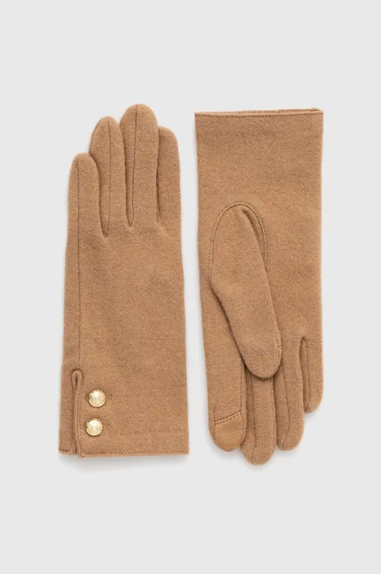 καφέ Μάλλινα γάντια Lauren Ralph Lauren Γυναικεία