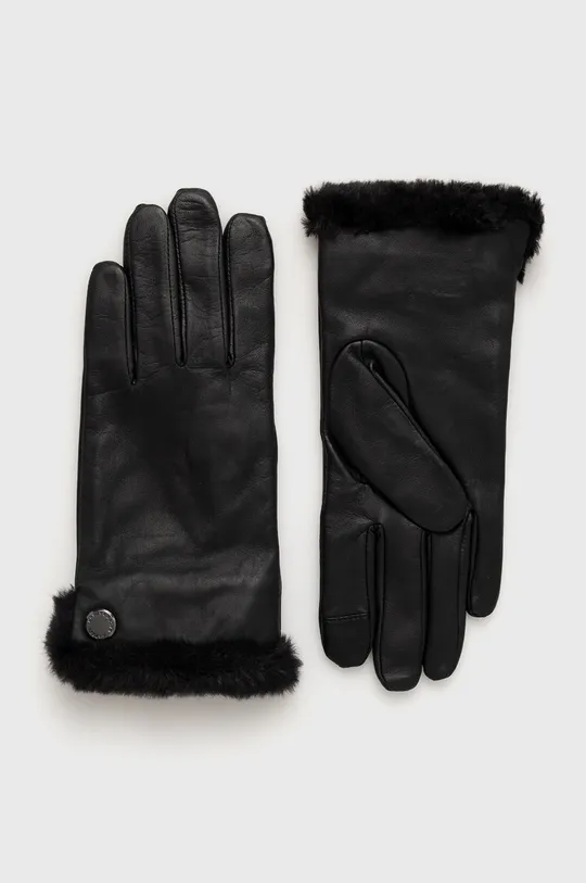 μαύρο Δερμάτινα γάντια Lauren Ralph Lauren Γυναικεία