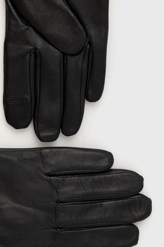 Δερμάτινα γάντια Lauren Ralph Lauren μαύρο