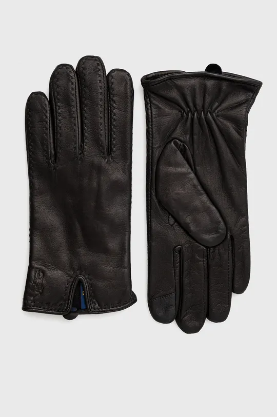 μαύρο Δερμάτινα γάντια Polo Ralph Lauren Γυναικεία