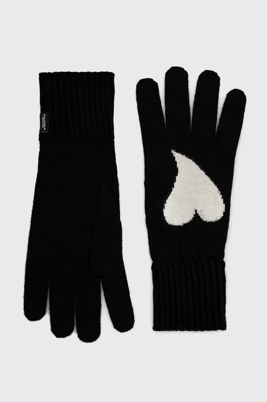 μαύρο Γάντια από μείγμα μαλλιού Moschino Γυναικεία
