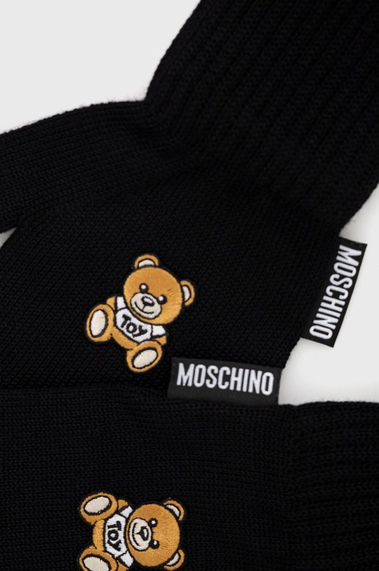 Μάλλινα γάντια Moschino μαύρο