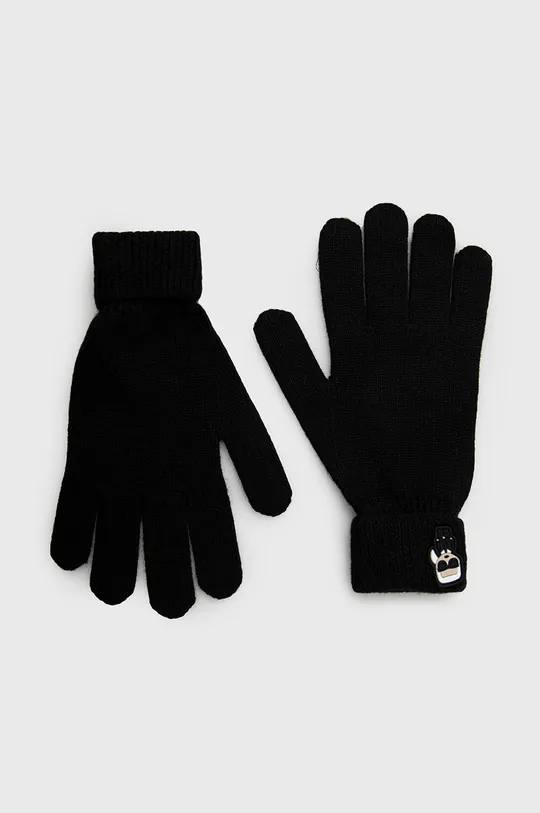 μαύρο Γάντια από μείγμα μαλλιού Karl Lagerfeld Γυναικεία
