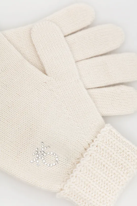 Παιδικά γάντια με μείγμα μαλλιού United Colors of Benetton λευκό