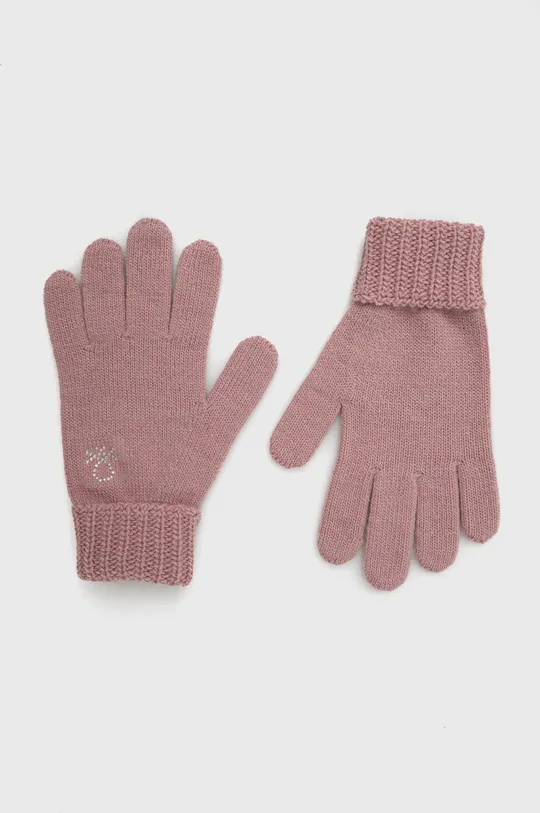 розовый Детские перчатки с примесью шерсти United Colors of Benetton Для девочек