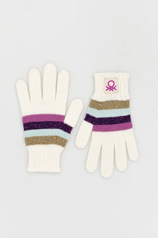 bela Otroške rokavice s primesjo volne United Colors of Benetton Otroški