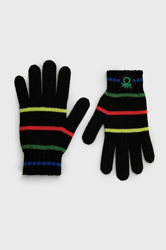 μαύρο Παιδικά γάντια με μείγμα μαλλιού United Colors of Benetton Παιδικά