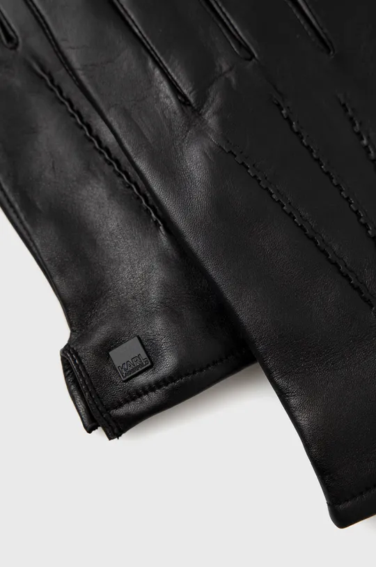 Шкіряні рукавички Karl Lagerfeld чорний