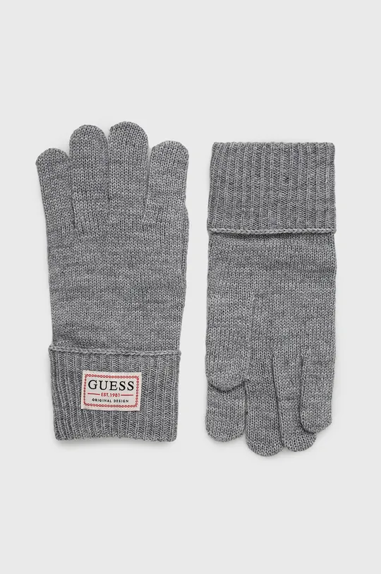 grigio Guess guanti con aggiunta di lana Uomo