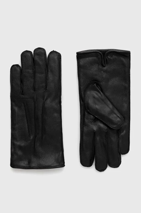 μαύρο Δερμάτινα γάντια Selected Homme Ανδρικά