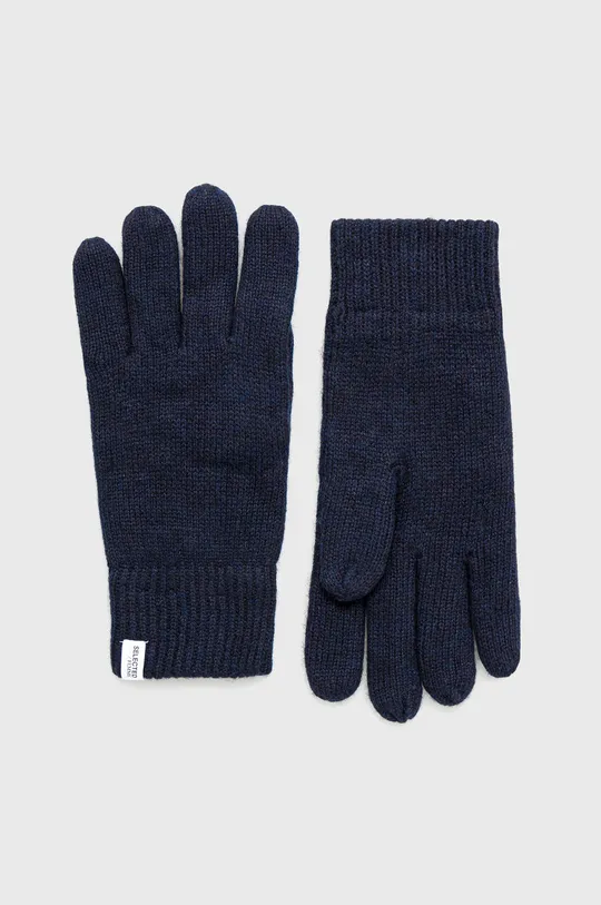 σκούρο μπλε Γάντια από μείγμα μαλλιού Selected Homme Ανδρικά