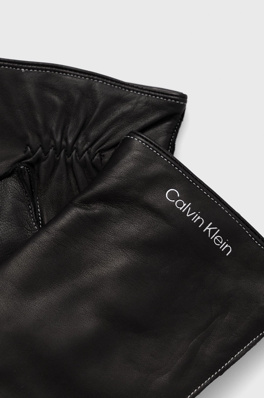 Calvin Klein rękawiczki skórzane czarny