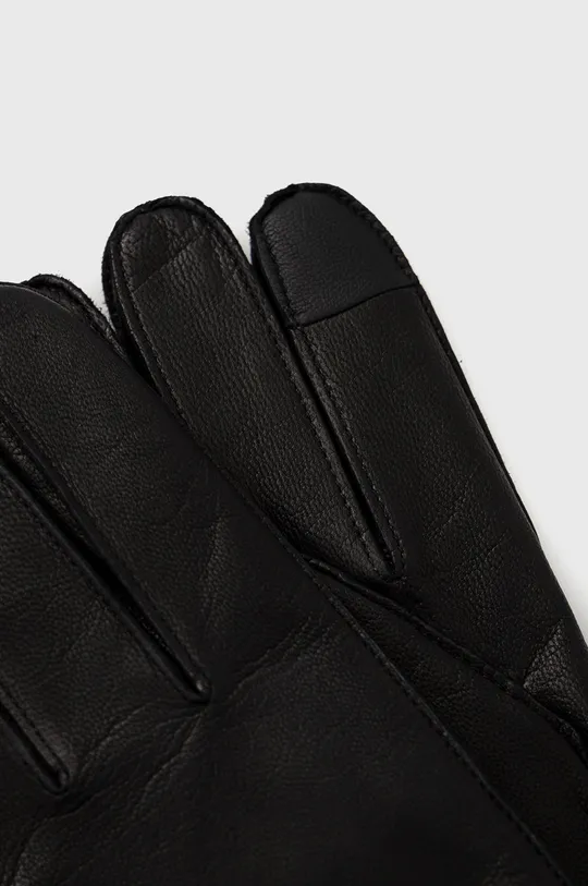 Шкіряні рукавички BOSS чорний