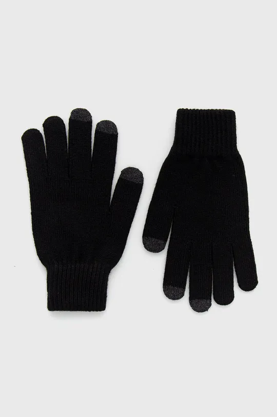 μαύρο Γάντια από μείγμα μαλλιού BOSS Ανδρικά