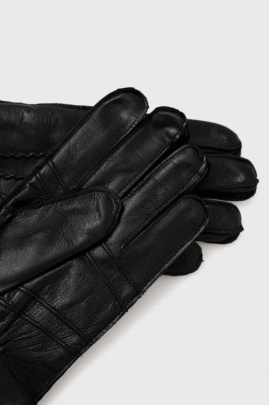 Sisley rękawiczki skórzane czarny