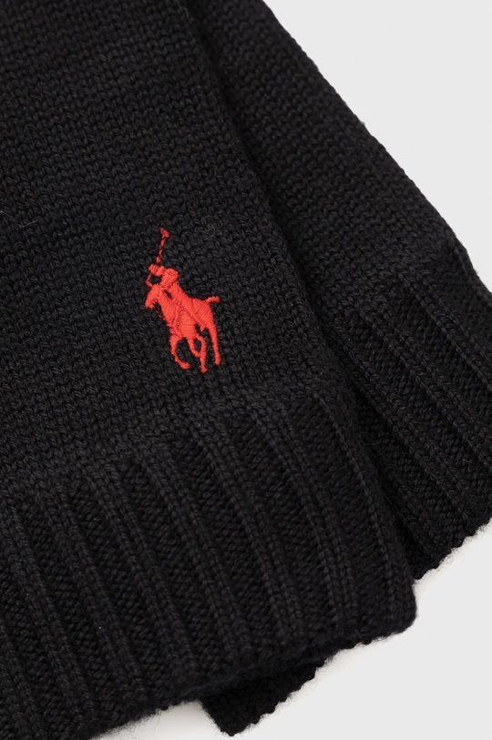 Вовняні рукавички Polo Ralph Lauren чорний