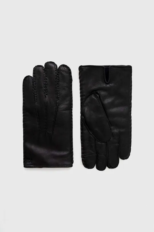 černá Kožené rukavice Polo Ralph Lauren Pánský