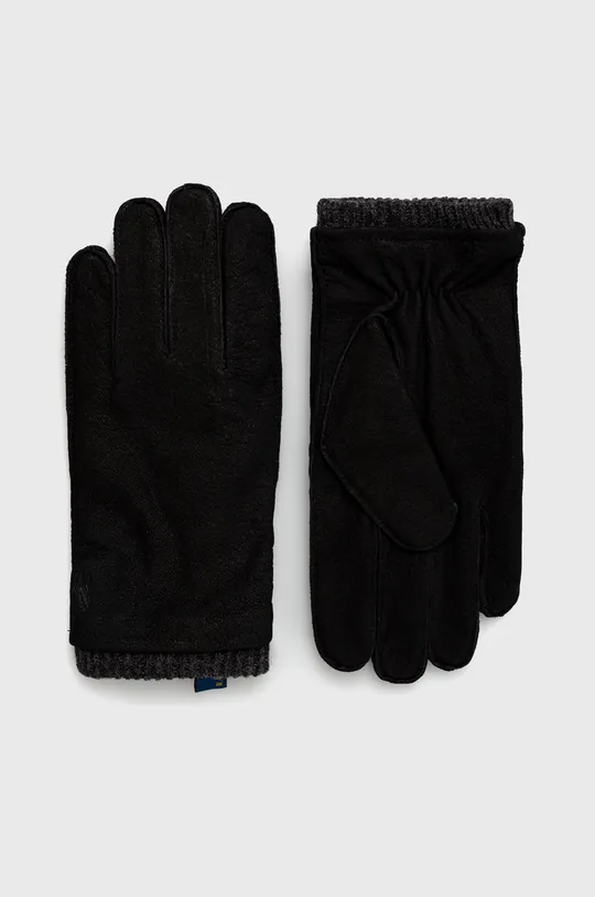 μαύρο Γάντια από σουέτ Polo Ralph Lauren Ανδρικά