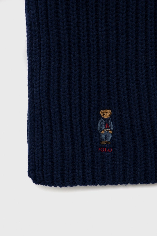 Kratki šal s primjesom vune Polo Ralph Lauren mornarsko plava