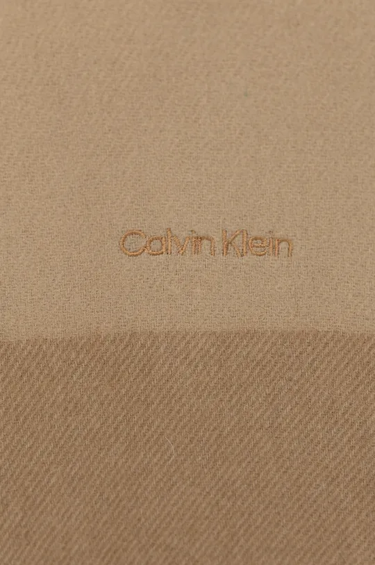 Μάλλινο κασκόλ Calvin Klein μπεζ