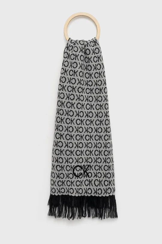 czarny Calvin Klein szalik wełniany Damski